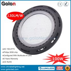 100W UFO LED High Bay Lights Industrial 130LM/W 300W Replacement LED Round High Light